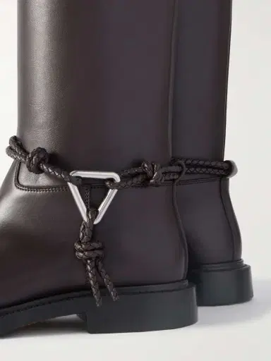 Bottega Veneta James Intrecciato-trimmed Leather Knee Boots | Thumbnail 4 Bottega Veneta James Intrecciato-trimmed Leather Knee Boots | Thumbnail 4