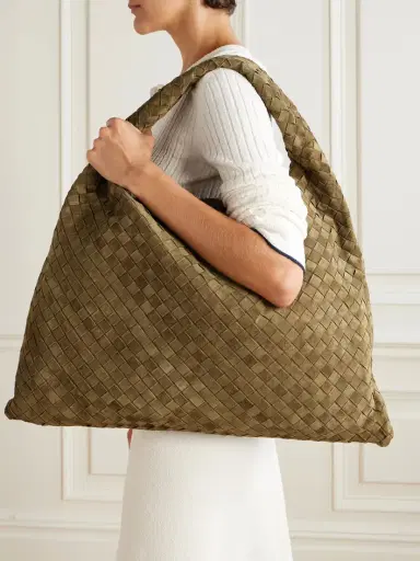 Bottega Veneta Hop Large Intrecciato Suede Tote | Thumbnail 2 Bottega Veneta Hop Large Intrecciato Suede Tote | Thumbnail 2