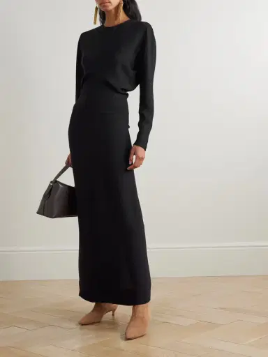 TOTEME Garderob Gathered Crepe Maxi Dress | Thumbnail 2 TOTEME Garderob Gathered Crepe Maxi Dress | Thumbnail 2