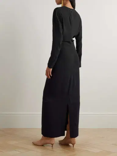 TOTEME Garderob Gathered Crepe Maxi Dress | Thumbnail 3 TOTEME Garderob Gathered Crepe Maxi Dress | Thumbnail 3
