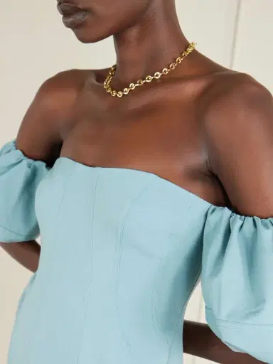 Ulla Johnson Nina Off-the-shoulder Paneled Twill Midi Dress | Thumbnail 5 Ulla Johnson Nina Off-the-shoulder Paneled Twill Midi Dress | Thumbnail 5