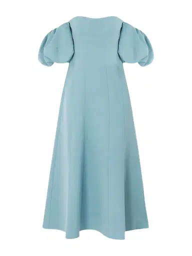 Ulla Johnson Nina Off-the-shoulder Paneled Twill Midi Dress | Thumbnail 1 Ulla Johnson Nina Off-the-shoulder Paneled Twill Midi Dress | Thumbnail 1