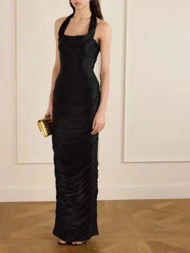 Marmar Halim Ruched Plissé Halterneck Gown | Thumbnail 2 Marmar Halim Ruched Plissé Halterneck Gown | Thumbnail 2