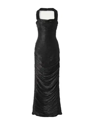 Marmar Halim Ruched Plissé Halterneck Gown | Thumbnail 1 Marmar Halim Ruched Plissé Halterneck Gown | Thumbnail 1