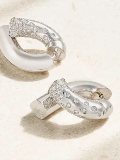 TABAYER Oera 18-karat White Gold Diamond Earrings | Thumbnail 3 TABAYER Oera 18-karat White Gold Diamond Earrings | Thumbnail 3
