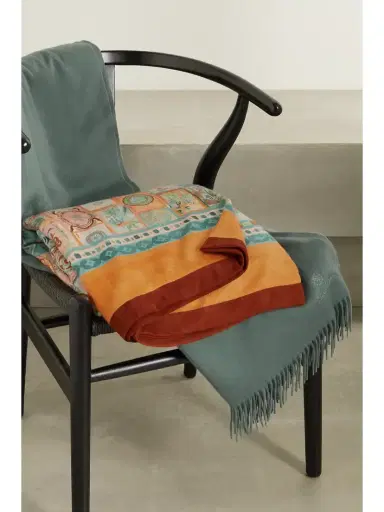 Loro Piana Suede-trimmed Brushed Cashmere Throw | Thumbnail 2 Loro Piana Suede-trimmed Brushed Cashmere Throw | Thumbnail 2