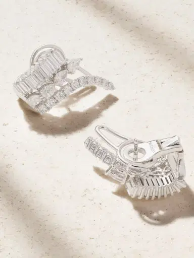 YEPREM 18-karat White Gold Diamond Earrings | Thumbnail 3 YEPREM 18-karat White Gold Diamond Earrings | Thumbnail 3