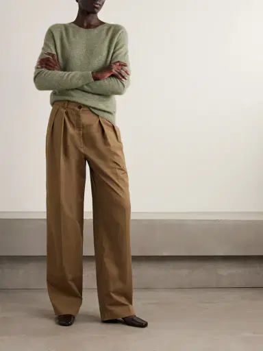 The Row Igor Cotton And Cashmere-blend Gabardine Wide-leg Pants | Thumbnail 2 The Row Igor Cotton And Cashmere-blend Gabardine Wide-leg Pants | Thumbnail 2