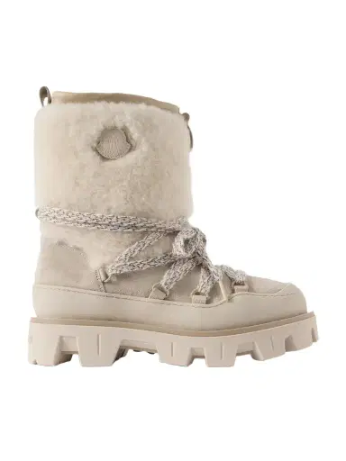 Moncler Peak Apres Shearling-trimmed Suede Ankle Boots | Thumbnail 1 Moncler Peak Apres Shearling-trimmed Suede Ankle Boots | Thumbnail 1