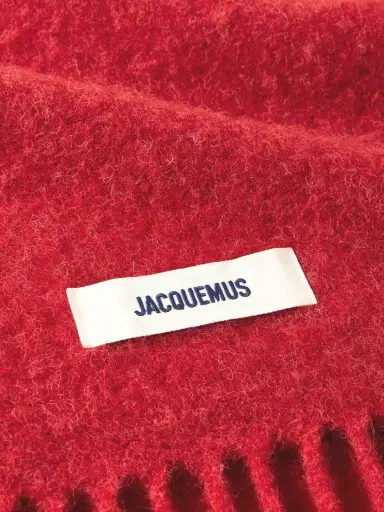 Jacquemus Fringed Appliquéd Brushed Knitted Scarf | Thumbnail 3 Jacquemus Fringed Appliquéd Brushed Knitted Scarf | Thumbnail 3