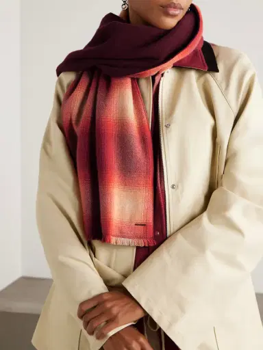 God’s True Cashmere Fringed Checked Cashmere Scarf | Thumbnail 4 God’s True Cashmere Fringed Checked Cashmere Scarf | Thumbnail 4