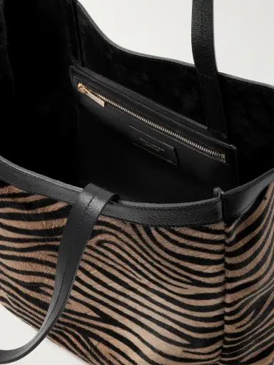 Nili Lotan Loren Medium Textured-leather Trimmed Zebra-print Calf Hair Tote | Thumbnail 5 Nili Lotan Loren Medium Textured-leather Trimmed Zebra-print Calf Hair Tote | Thumbnail 5