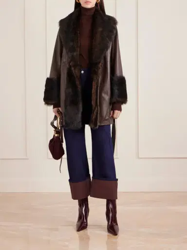 Nour Hammour Carmen Belted Shearling Jacket | Thumbnail 2 Nour Hammour Carmen Belted Shearling Jacket | Thumbnail 2