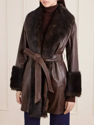 Nour Hammour Carmen Belted Shearling Jacket | Thumbnail 3 Nour Hammour Carmen Belted Shearling Jacket | Thumbnail 3