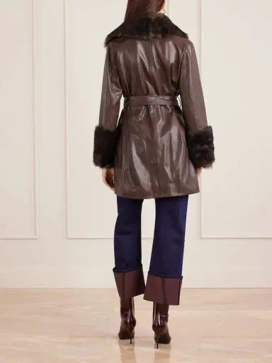 Nour Hammour Carmen Belted Shearling Jacket | Thumbnail 4 Nour Hammour Carmen Belted Shearling Jacket | Thumbnail 4