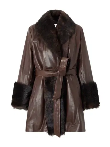 Nour Hammour Carmen Belted Shearling Jacket | Thumbnail 1 Nour Hammour Carmen Belted Shearling Jacket | Thumbnail 1