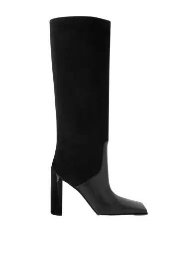 Alaïa Leather And Nubuck Knee Boots | Thumbnail 1 Alaïa Leather And Nubuck Knee Boots | Thumbnail 1