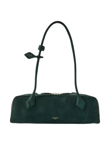 Alaïa Le Teckel Medium Nubuck Shoulder Bag | Thumbnail 1 Alaïa Le Teckel Medium Nubuck Shoulder Bag | Thumbnail 1