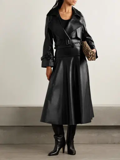 Norma Kamali Vegan Midi Skirt | Thumbnail 2 Norma Kamali Vegan Midi Skirt | Thumbnail 2