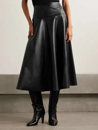 Norma Kamali Vegan Midi Skirt | Thumbnail 3 Norma Kamali Vegan Midi Skirt | Thumbnail 3