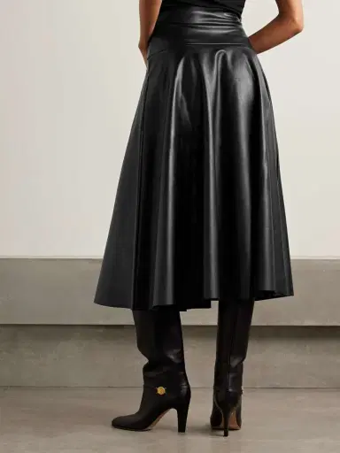 Norma Kamali Vegan Midi Skirt | Thumbnail 4 Norma Kamali Vegan Midi Skirt | Thumbnail 4
