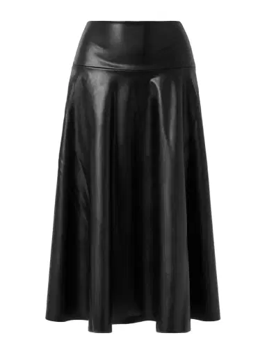 Norma Kamali Vegan Midi Skirt | Thumbnail 1 Norma Kamali Vegan Midi Skirt | Thumbnail 1
