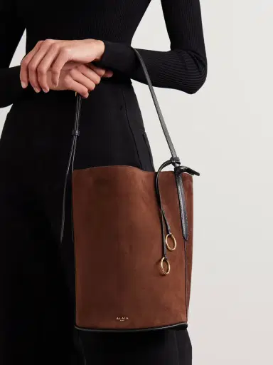 Alaïa Leather-trimmed Suede Tote | Thumbnail 2 Alaïa Leather-trimmed Suede Tote | Thumbnail 2