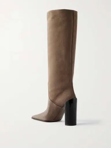 Alaïa Leather And Nubuck Knee Boots | Thumbnail 3 Alaïa Leather And Nubuck Knee Boots | Thumbnail 3