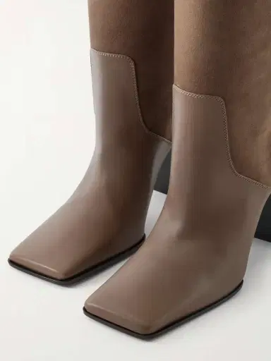 Alaïa Leather And Nubuck Knee Boots | Thumbnail 5 Alaïa Leather And Nubuck Knee Boots | Thumbnail 5