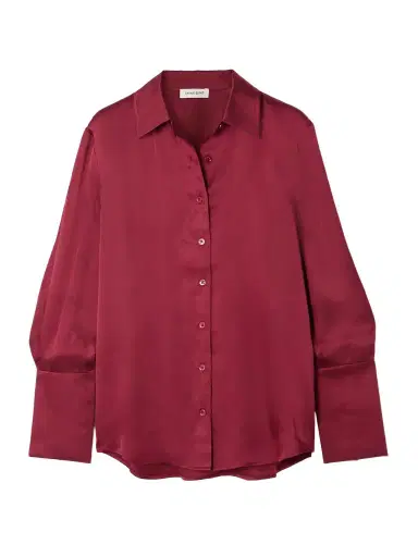 Anine Bing Amanda Silk-blend Satin Blouse | Thumbnail 1 Anine Bing Amanda Silk-blend Satin Blouse | Thumbnail 1