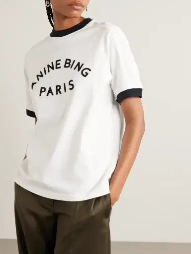 Anine Bing Jaylin Appliquéd Cotton-jersey T-shirt | Thumbnail 3 Anine Bing Jaylin Appliquéd Cotton-jersey T-shirt | Thumbnail 3