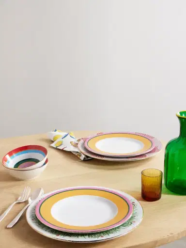 La DoubleJ Set Of Two Gold-plated Painted Porcelain Dinner Plates | Thumbnail 2 La DoubleJ Set Of Two Gold-plated Painted Porcelain Dinner Plates | Thumbnail 2