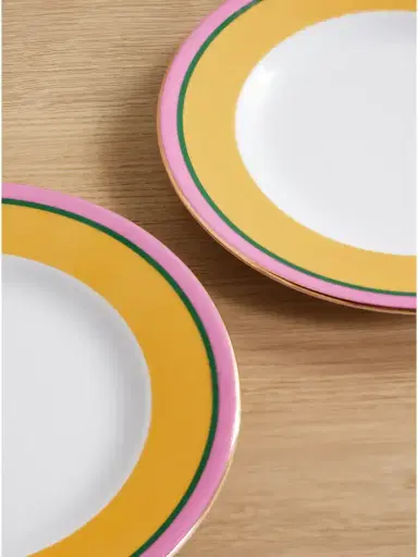 La DoubleJ Set Of Two Gold-plated Painted Porcelain Dinner Plates | Thumbnail 3 La DoubleJ Set Of Two Gold-plated Painted Porcelain Dinner Plates | Thumbnail 3