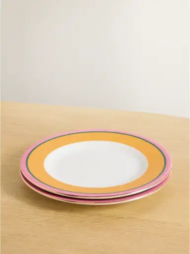 La DoubleJ Set Of Two Gold-plated Painted Porcelain Dinner Plates | Thumbnail 1 La DoubleJ Set Of Two Gold-plated Painted Porcelain Dinner Plates | Thumbnail 1