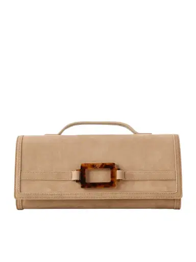 Roger Vivier Belle Vivier Buckled Suede Clutch | Thumbnail 1 Roger Vivier Belle Vivier Buckled Suede Clutch | Thumbnail 1