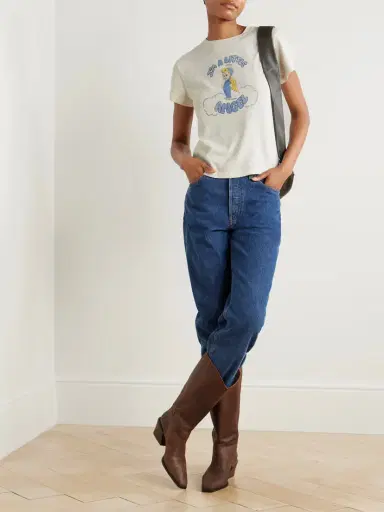 RE/DONE Classic Printed Cotton-jersey T-shirt | Thumbnail 2 RE/DONE Classic Printed Cotton-jersey T-shirt | Thumbnail 2