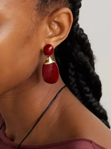 Dinosaur Designs Small River Rock Gold-plated And Resin Earrings | Thumbnail 2 Dinosaur Designs Small River Rock Gold-plated And Resin Earrings | Thumbnail 2