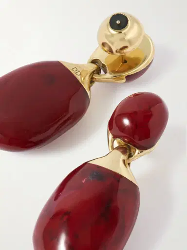 Dinosaur Designs Small River Rock Gold-plated And Resin Earrings | Thumbnail 3 Dinosaur Designs Small River Rock Gold-plated And Resin Earrings | Thumbnail 3
