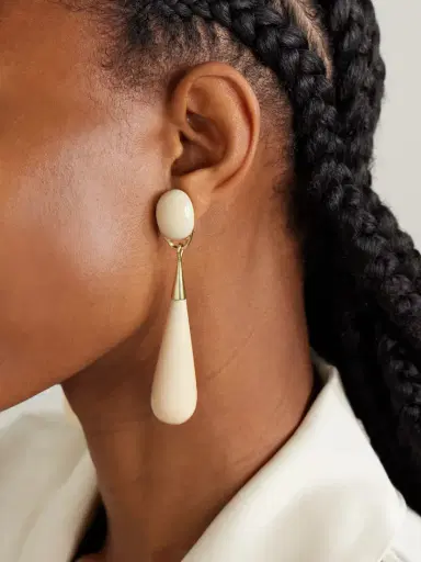 Dinosaur Designs Dew Drop Large Gold-tone Resin Earrings | Thumbnail 2 Dinosaur Designs Dew Drop Large Gold-tone Resin Earrings | Thumbnail 2