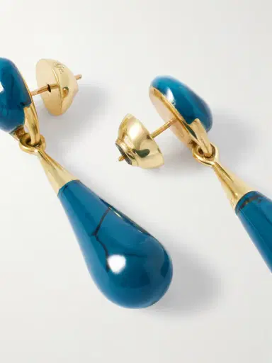 Dinosaur Designs Dew Drop Medium Gold-tone And Resin Earrings | Thumbnail 3 Dinosaur Designs Dew Drop Medium Gold-tone And Resin Earrings | Thumbnail 3
