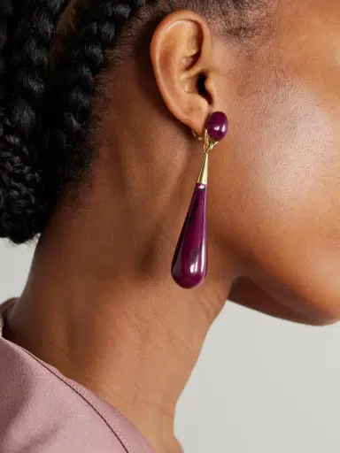 Dinosaur Designs Dew Drop Large Gold-tone Resin Earrings | Thumbnail 2 Dinosaur Designs Dew Drop Large Gold-tone Resin Earrings | Thumbnail 2
