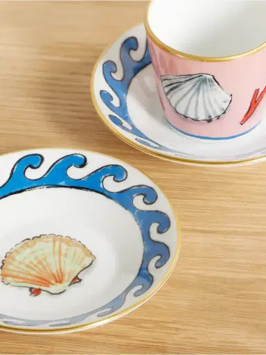 GINORI 1735 + Luke Edward Hall Il Viaggio Di Nettuno Set Of Two Gold-plated Porcelain Coffee Cups And Saucers | Thumbnail 3 GINORI 1735 + Luke Edward Hall Il Viaggio Di Nettuno Set Of Two Gold-plated Porcelain Coffee Cups And Saucers | Thumbnail 3