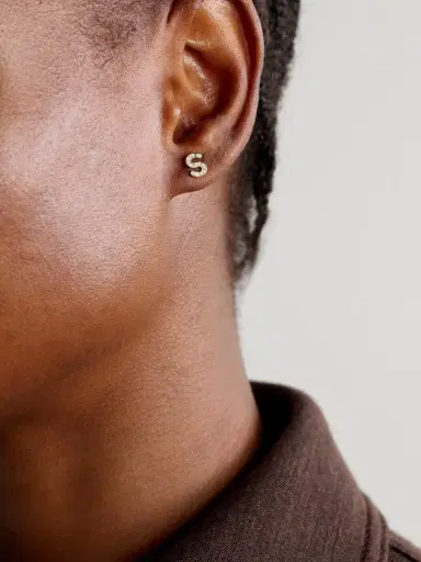 Sophie Bille Brahe Petite Letter 18-karat Recycled Gold Diamond Single Earring | Thumbnail 2 Sophie Bille Brahe Petite Letter 18-karat Recycled Gold Diamond Single Earring | Thumbnail 2