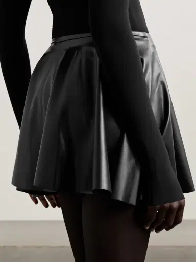 Norma Kamali Pleated Pu Mini Skirt | Thumbnail 3 Norma Kamali Pleated Pu Mini Skirt | Thumbnail 3