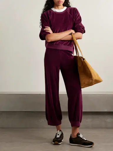 Suzie Kondi Tosk Cropped Cotton-blend Velour Track Pants | Thumbnail 2 Suzie Kondi Tosk Cropped Cotton-blend Velour Track Pants | Thumbnail 2