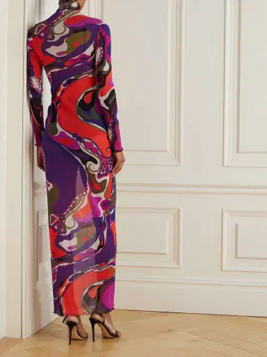 PUCCI Printed Tulle Maxi Dress | Thumbnail 3 PUCCI Printed Tulle Maxi Dress | Thumbnail 3
