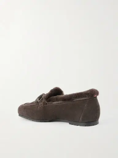 aeyde Jasper Bow-detailed Shearling-lined Suede Loafers | Thumbnail 3 aeyde Jasper Bow-detailed Shearling-lined Suede Loafers | Thumbnail 3