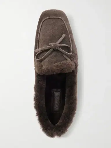 aeyde Jasper Bow-detailed Shearling-lined Suede Loafers | Thumbnail 5 aeyde Jasper Bow-detailed Shearling-lined Suede Loafers | Thumbnail 5