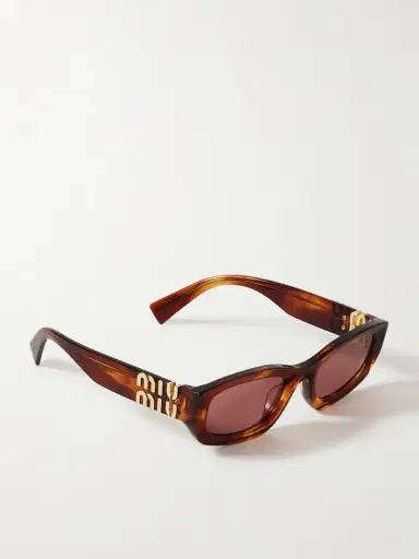 Miu Miu Eyewear Glimpse Cat-eye Tortoiseshell Acetate Sunglasses | Thumbnail 3 Miu Miu Eyewear Glimpse Cat-eye Tortoiseshell Acetate Sunglasses | Thumbnail 3