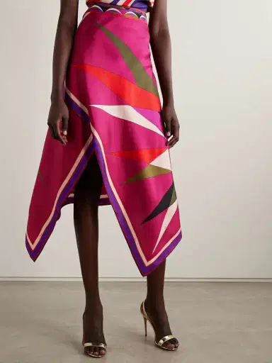 PUCCI Asymmetric Printed Silk-twill Maxi Skirt | Thumbnail 3 PUCCI Asymmetric Printed Silk-twill Maxi Skirt | Thumbnail 3
